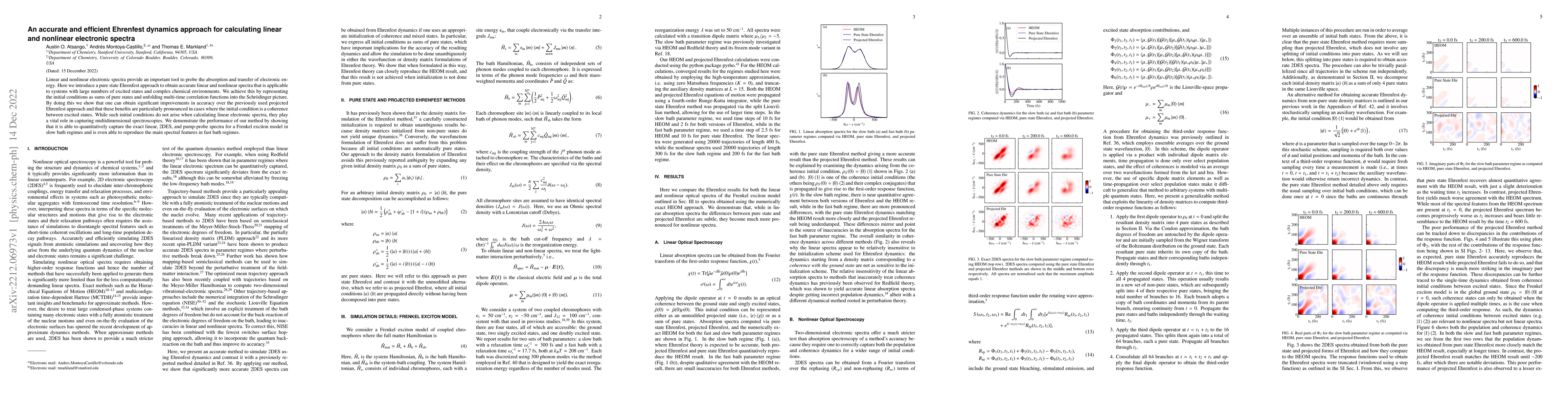 Thumbnail for An accurate and efficient Ehrenfest dynamics approach for calculating
  linear and nonlinear electronic spectra