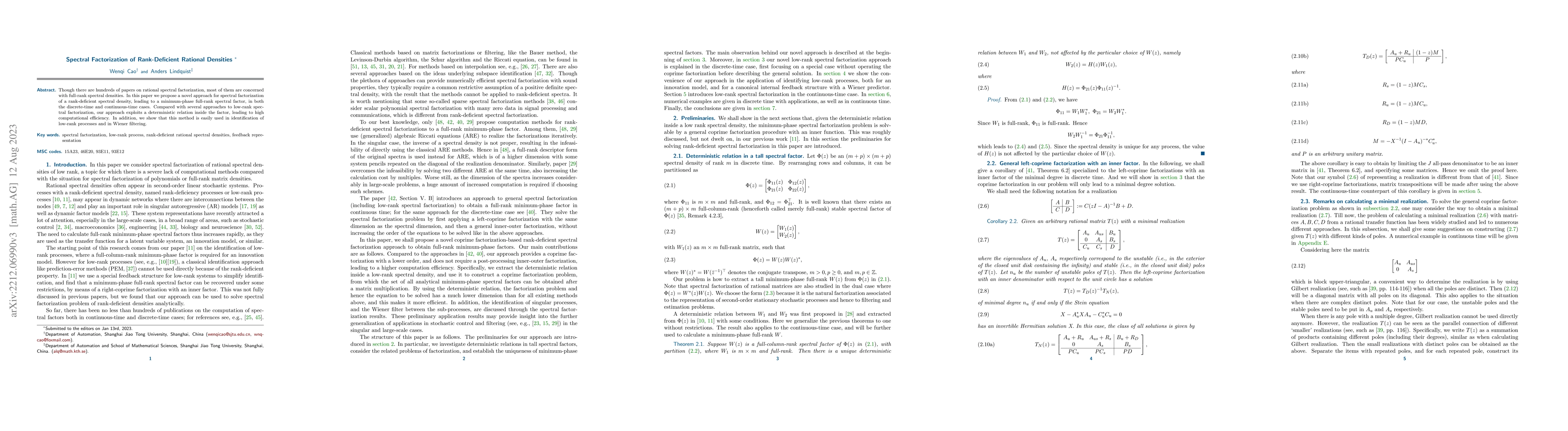 Thumbnail for Spectral Factorization of Rank-Deficient Rational Densities