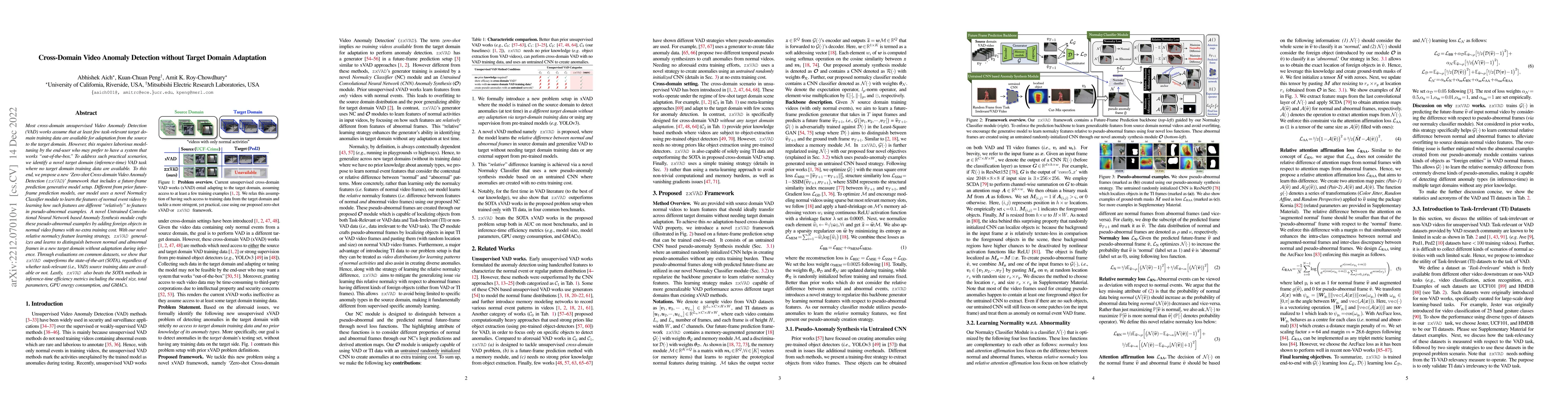Thumbnail for Cross-Domain Video Anomaly Detection without Target Domain Adaptation