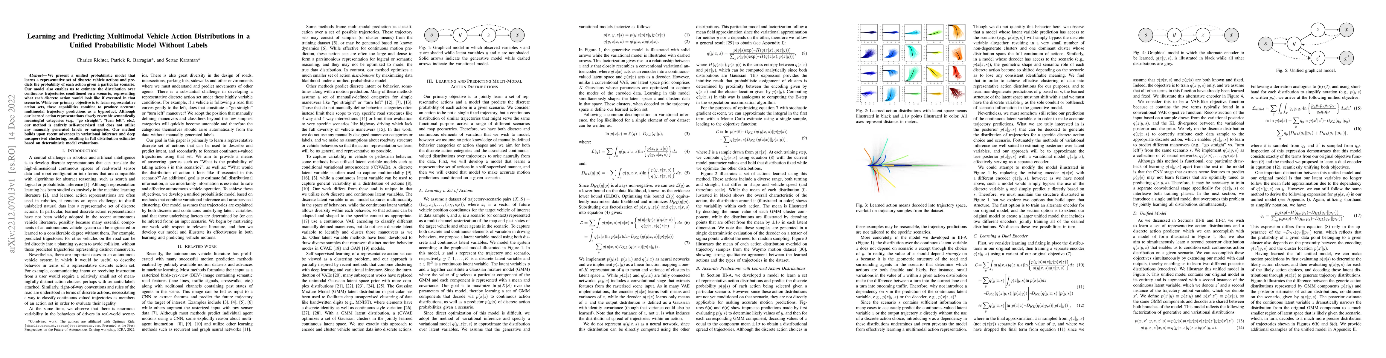 Thumbnail for Learning and Predicting Multimodal Vehicle Action Distributions in a
  Unified Probabilistic Model Without Labels