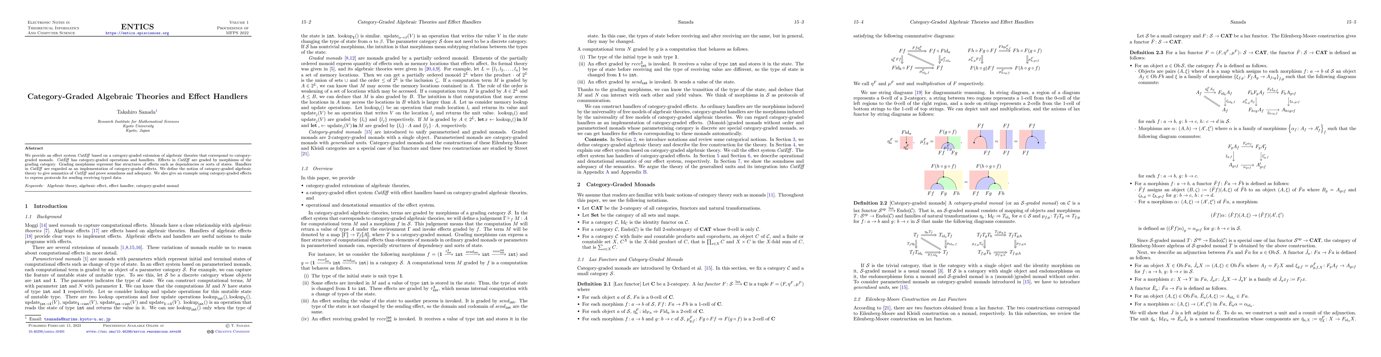 Thumbnail for Category-Graded Algebraic Theories and Effect Handlers