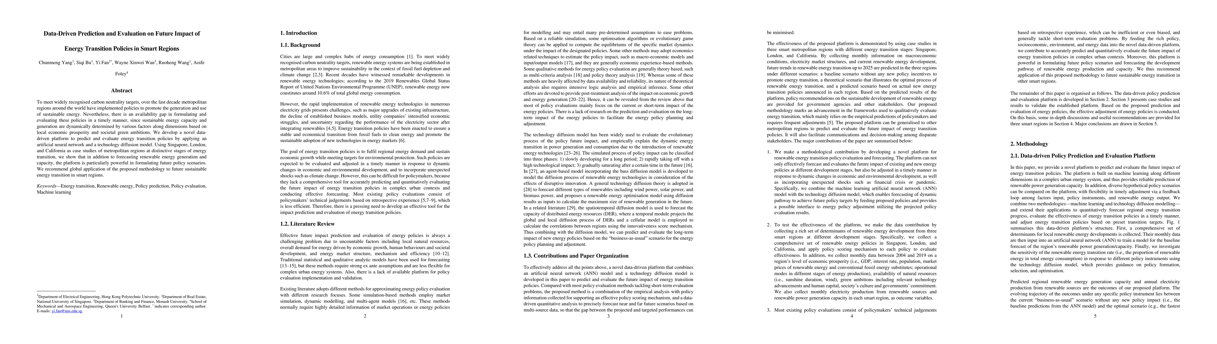 Thumbnail for Data-Driven Prediction and Evaluation on Future Impact of Energy
  Transition Policies in Smart Regions