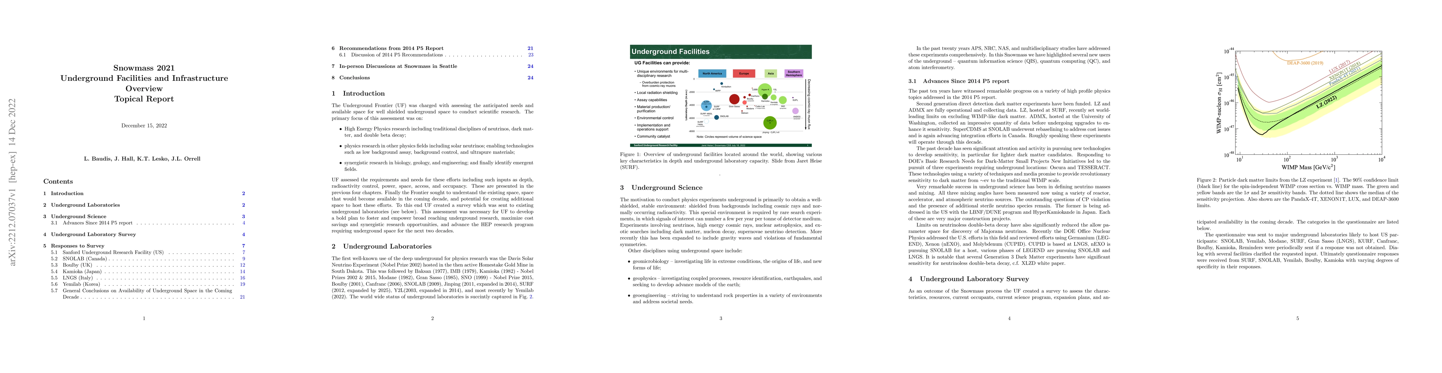 Thumbnail for Snowmass 2021 Underground Facilities and Infrastructure Overview Topical
  Report