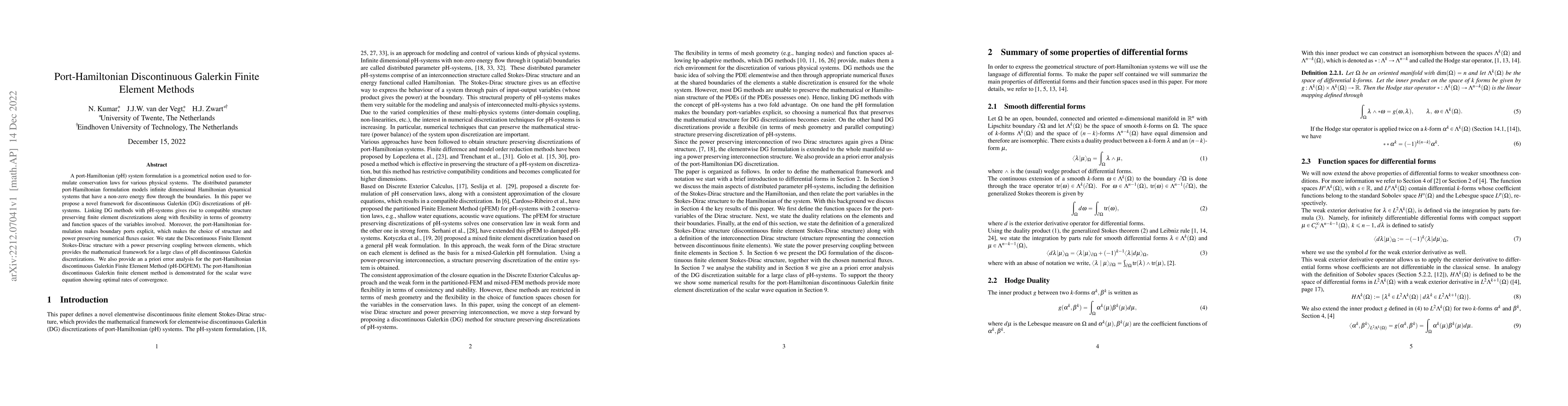 Thumbnail for Port-Hamiltonian Discontinuous Galerkin Finite Element Methods