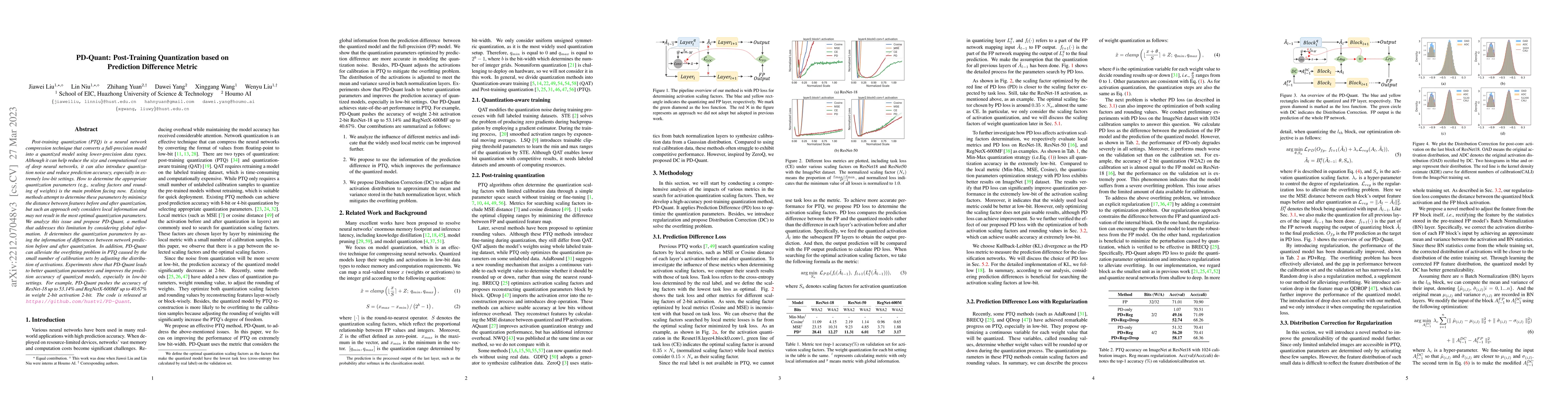 Thumbnail for PD-Quant: Post-Training Quantization based on Prediction Difference
  Metric