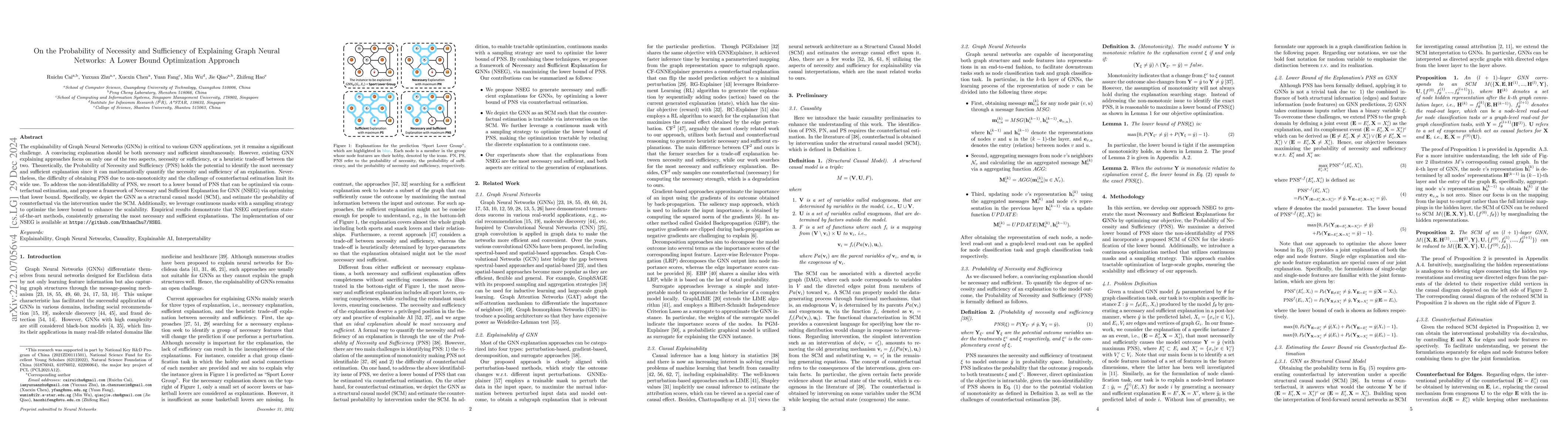 Thumbnail for On the Probability of Necessity and Sufficiency of Explaining Graph
  Neural Networks: A Lower Bound Optimization Approach