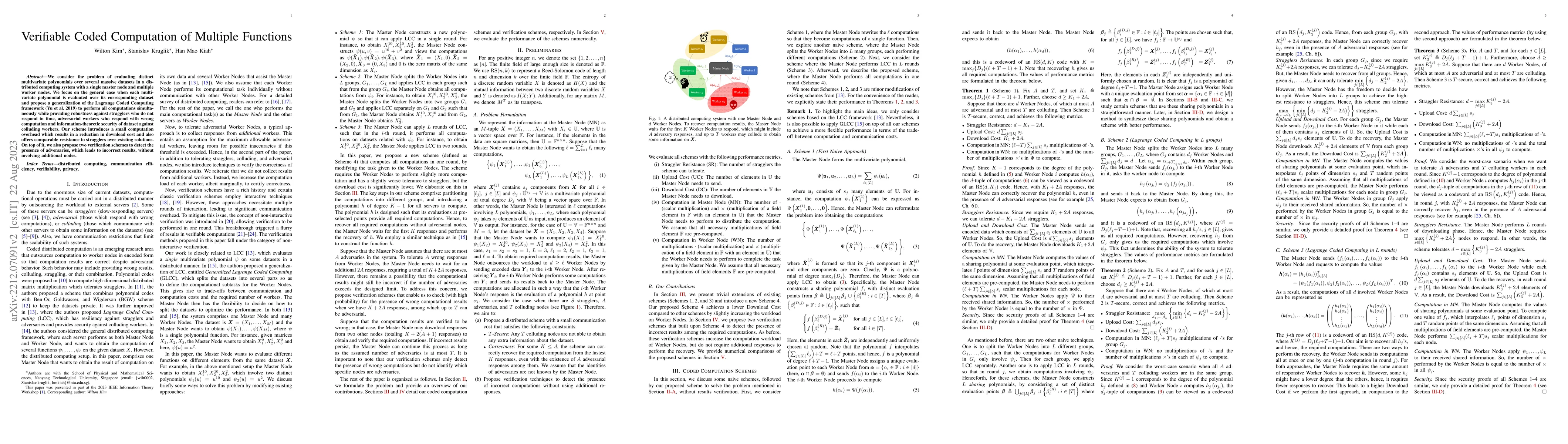 Thumbnail for Verifiable Coded Computation of Multiple Functions