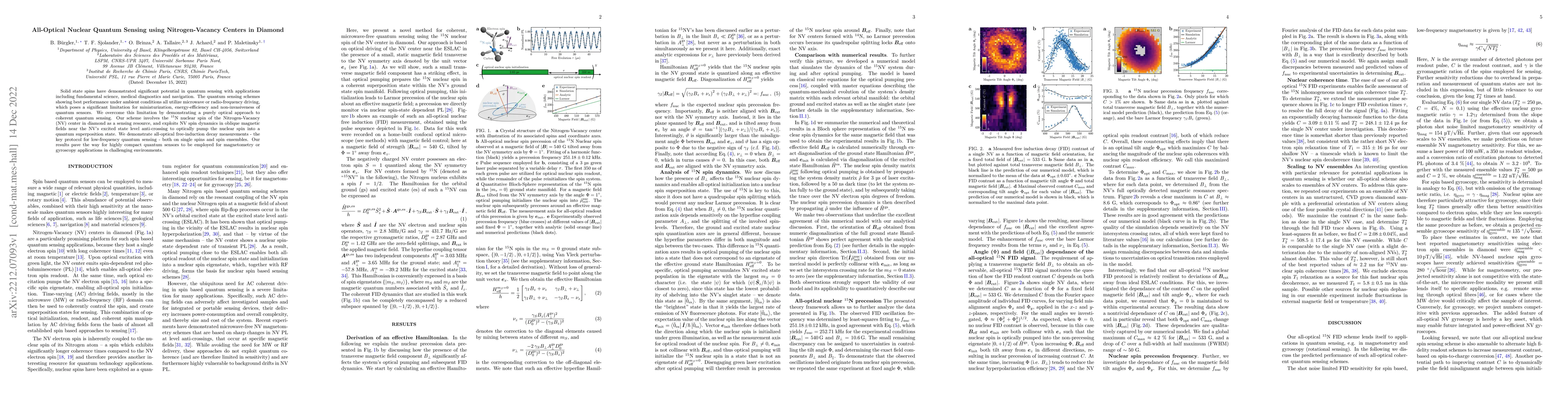 Thumbnail for All-Optical Nuclear Quantum Sensing using Nitrogen-Vacancy Centers in
  Diamond