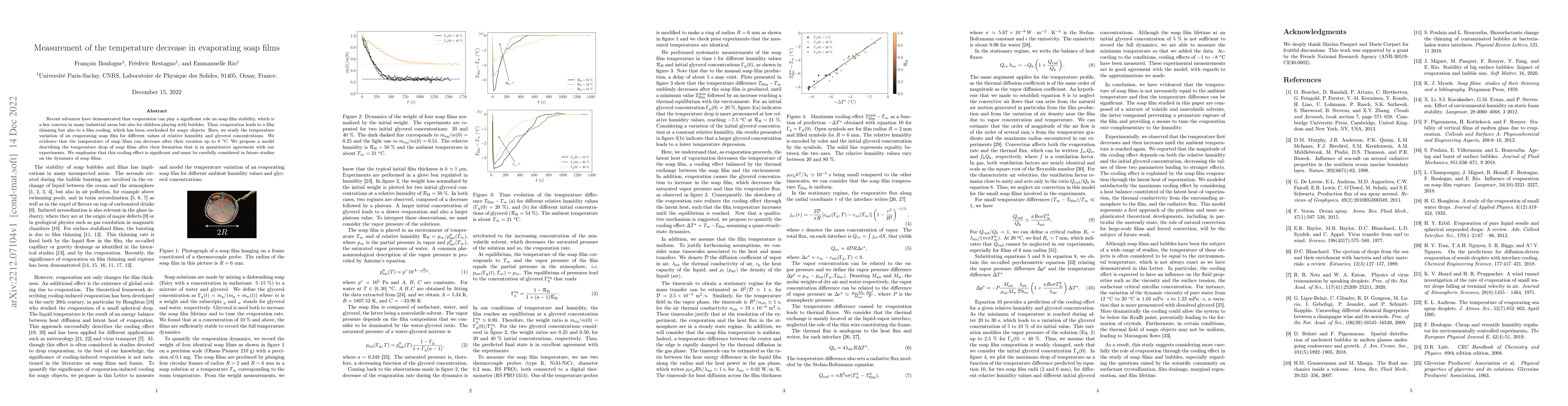 Thumbnail for Measurement of the temperature decrease in evaporating soap films