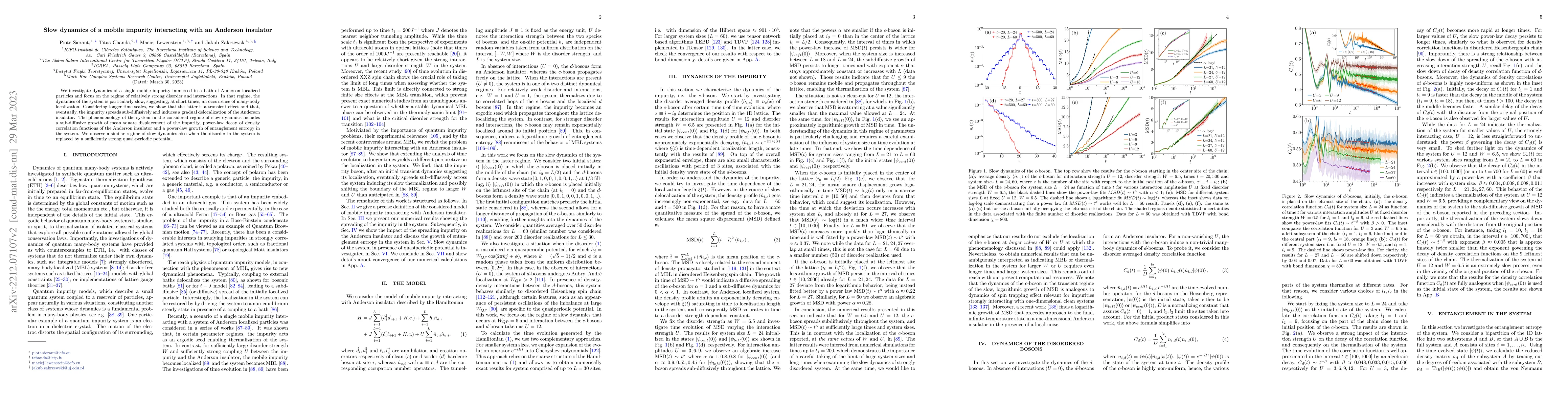 Thumbnail for Slow dynamics of a mobile impurity interacting with an Anderson
  insulator