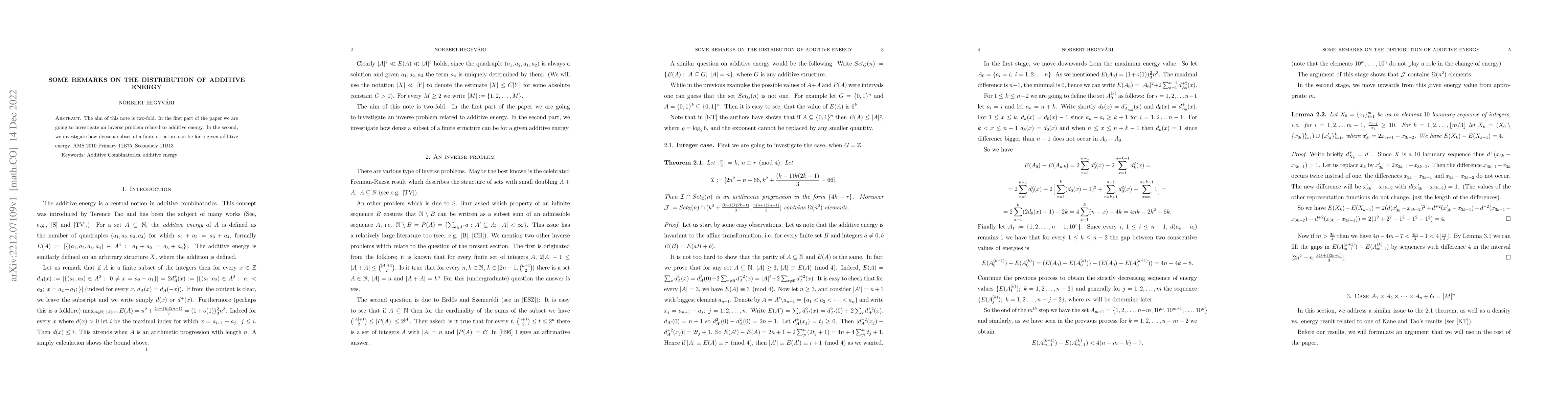 Thumbnail for Some remarks on the distribution of additive energy