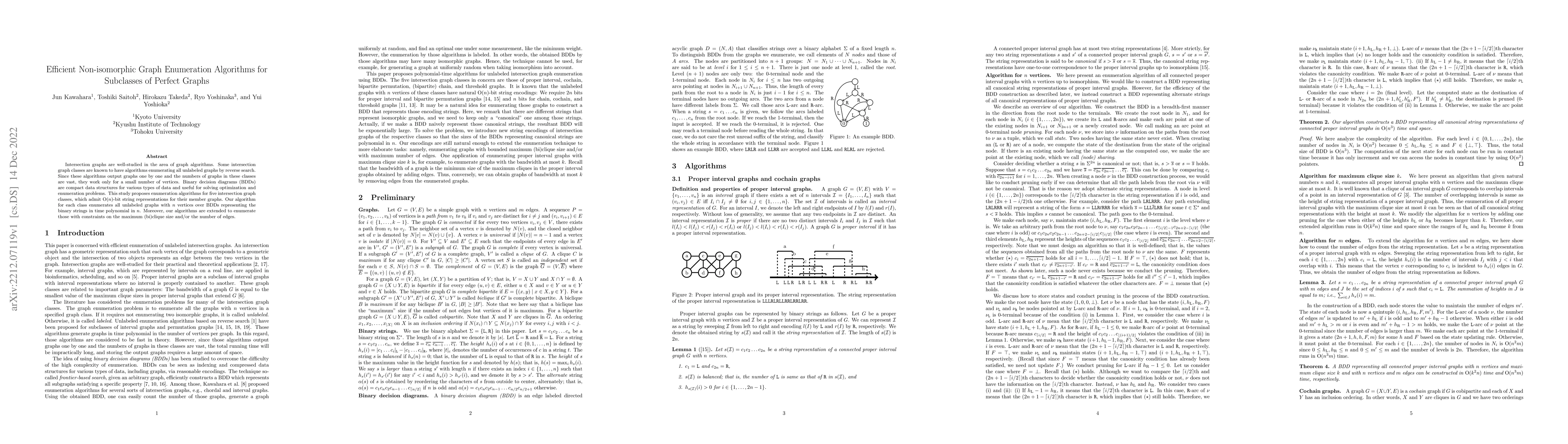 Thumbnail for Efficient Non-isomorphic Graph Enumeration Algorithms for Subclasses of
  Perfect Graphs