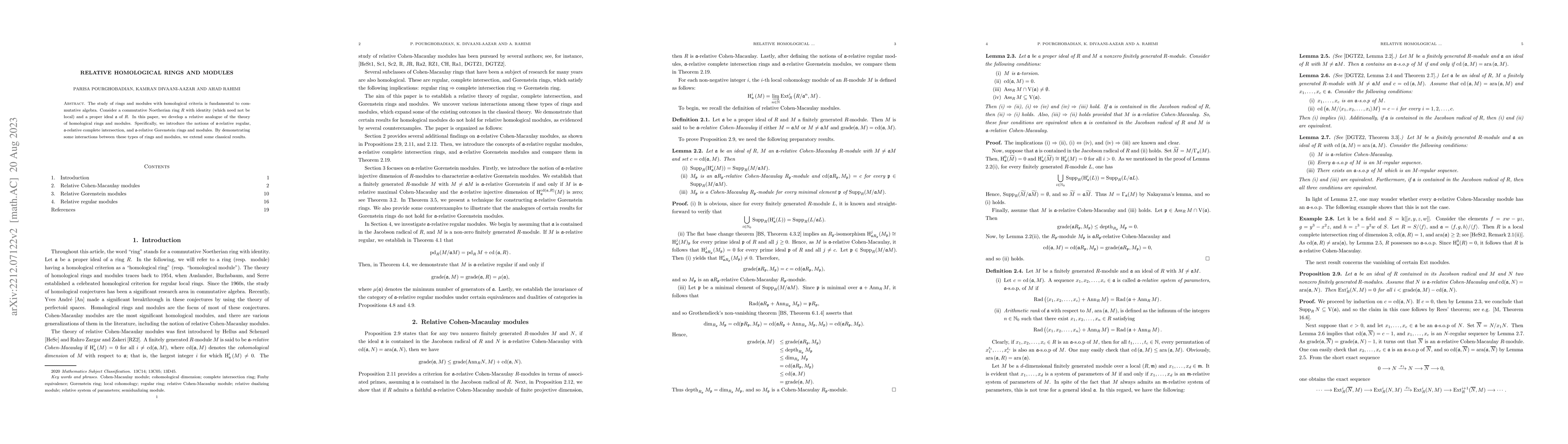 Thumbnail for Relative homological rings and modules