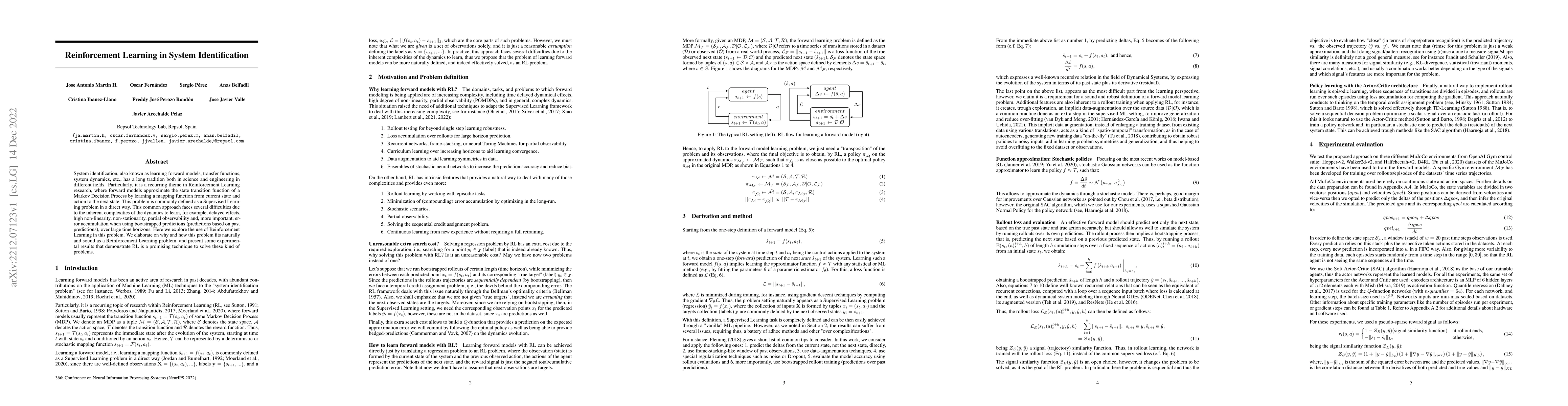 Thumbnail for Reinforcement Learning in System Identification