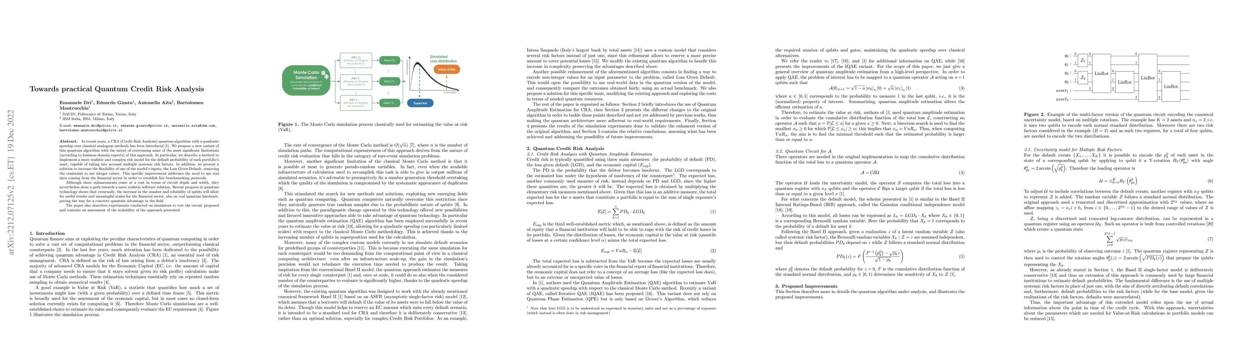 Thumbnail for Towards practical Quantum Credit Risk Analysis