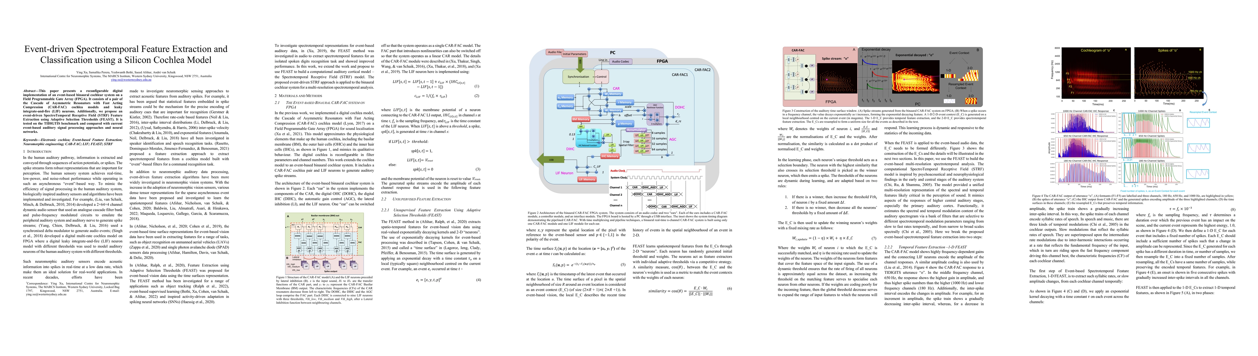 Thumbnail for Event-driven Spectrotemporal Feature Extraction and Classification using
  a Silicon Cochlea Model