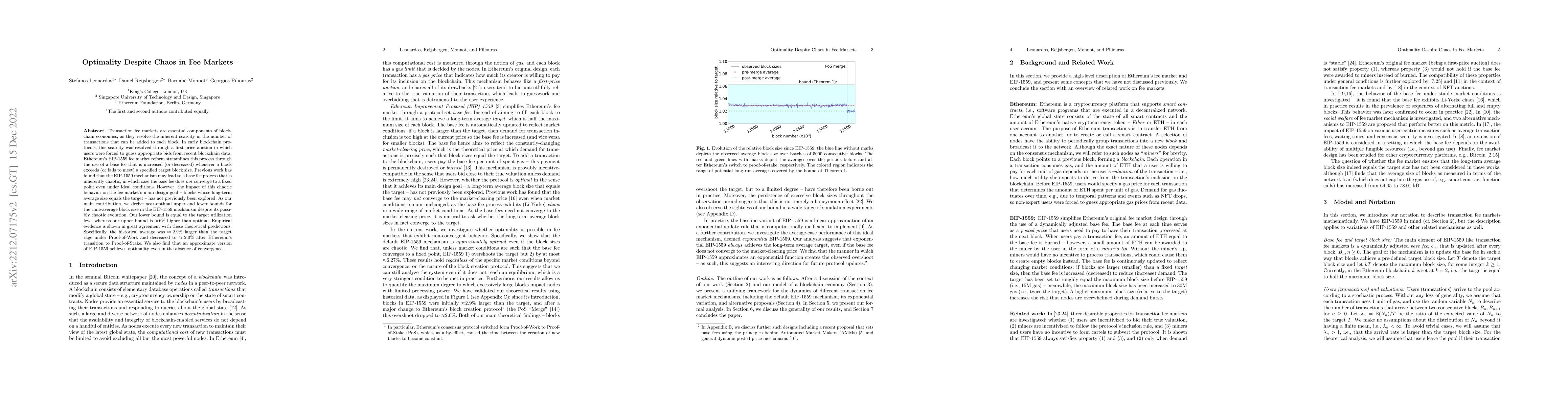 Thumbnail for Optimality Despite Chaos in Fee Markets