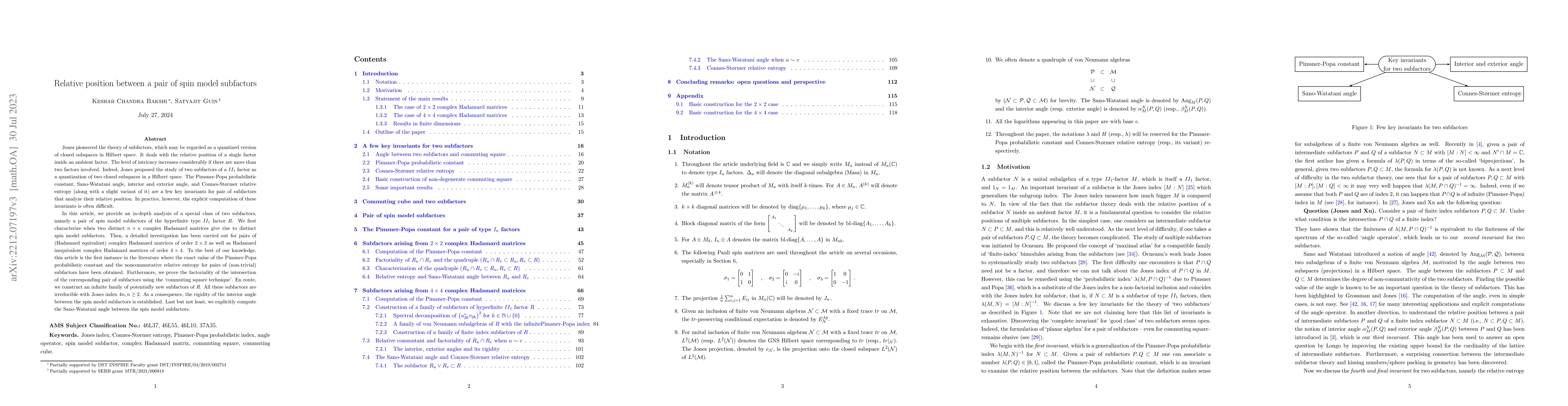 Thumbnail for Relative position between a pair of spin model subfactors