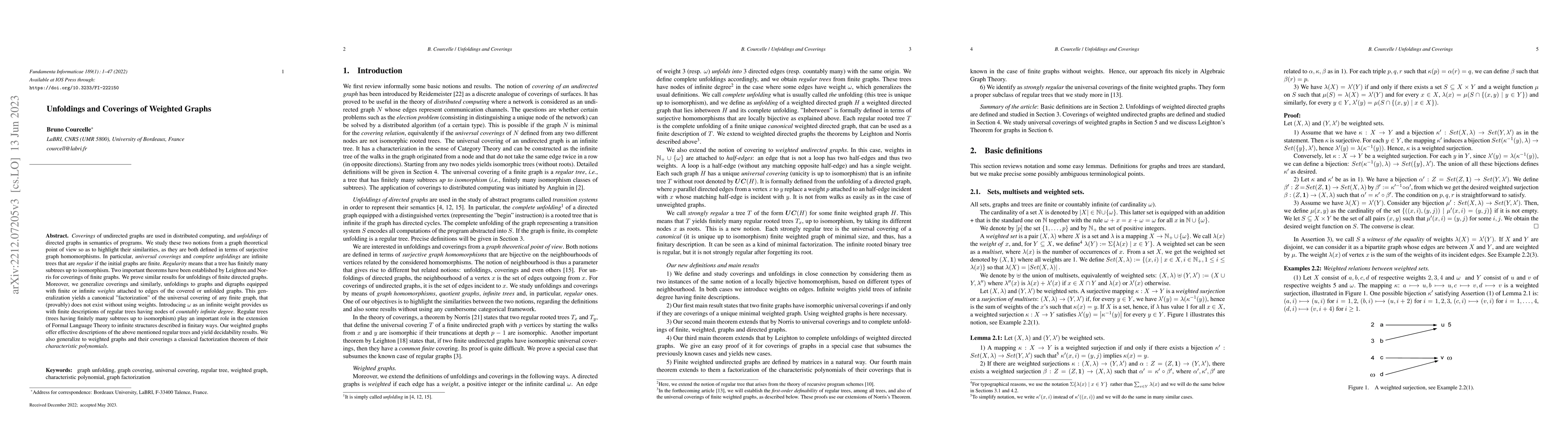 Thumbnail for Unfoldings and coverings of weighted graphs