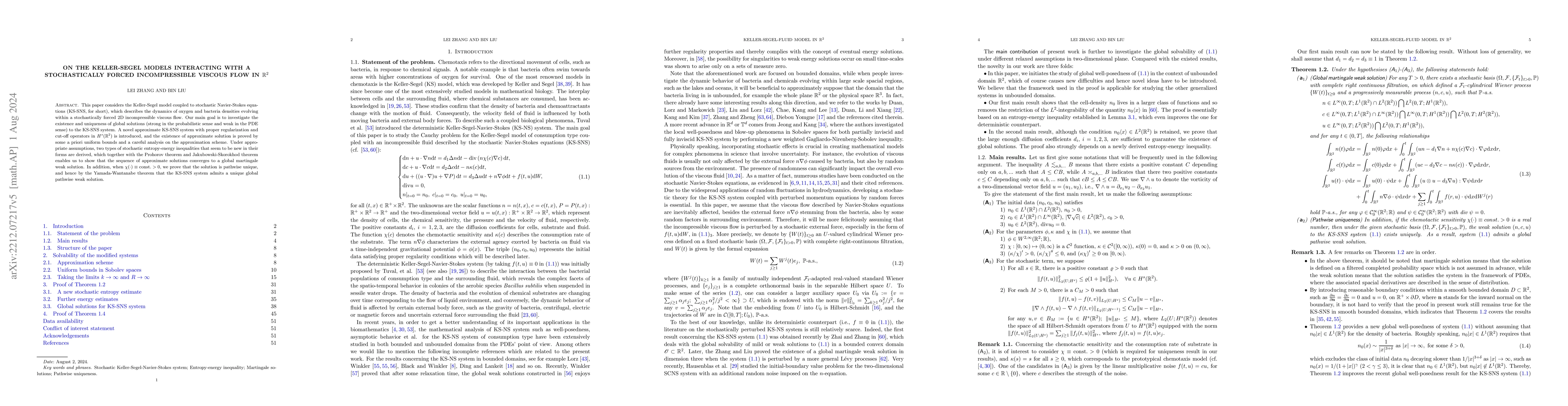 Thumbnail for On the Keller-Segel models interacting with a stochastically forced
  incompressible viscous flow in $\mathbb{R}^2$