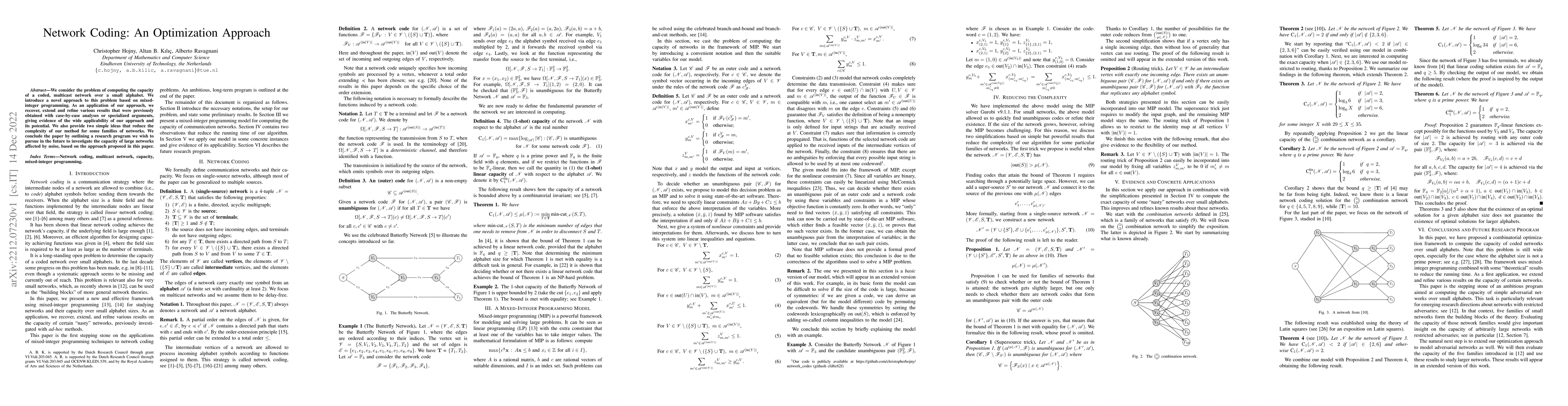 Thumbnail for Network Coding: An Optimization Approach