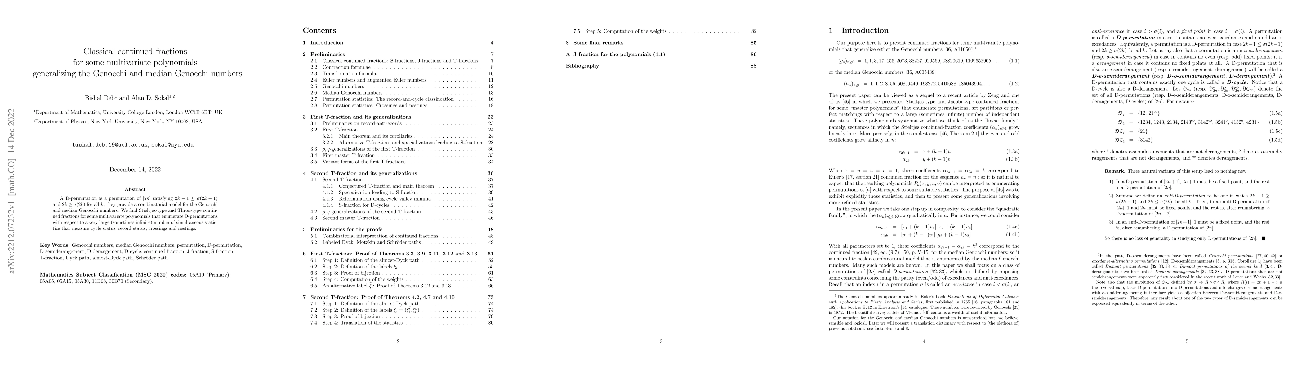 Thumbnail for Classical continued fractions for some multivariate polynomials
  generalizing the Genocchi and median Genocchi numbers