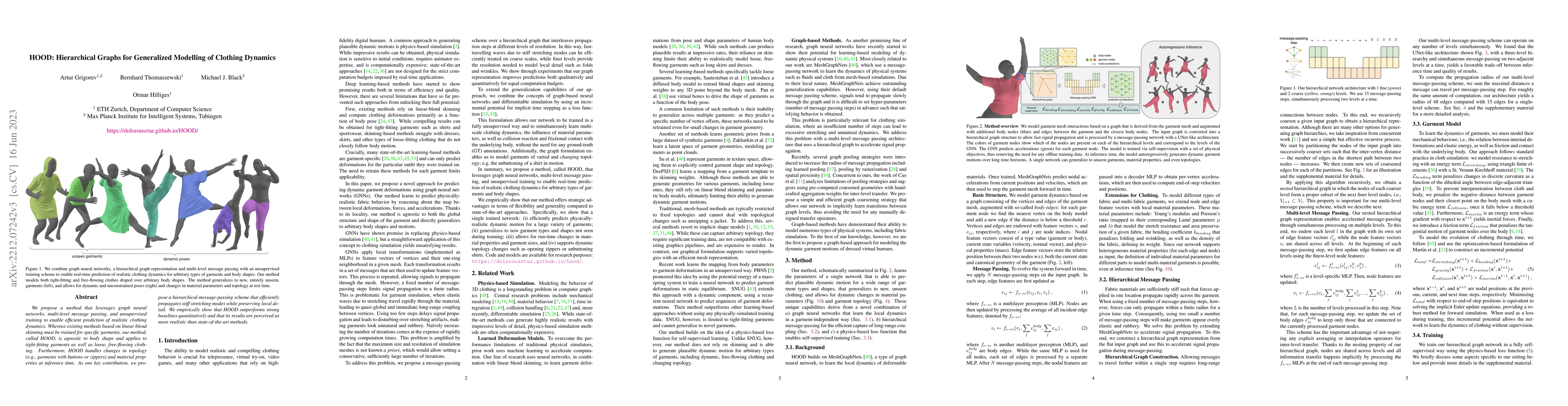 Thumbnail for HOOD: Hierarchical Graphs for Generalized Modelling of Clothing Dynamics