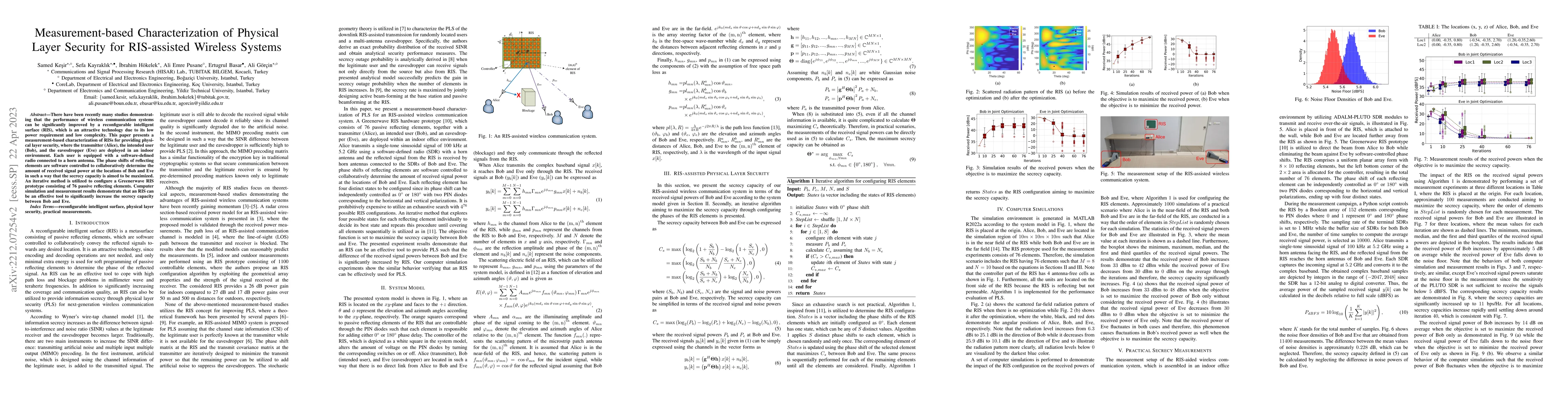 Thumbnail for Measurement-based Characterization of Physical Layer Security for
  RIS-assisted Wireless Systems