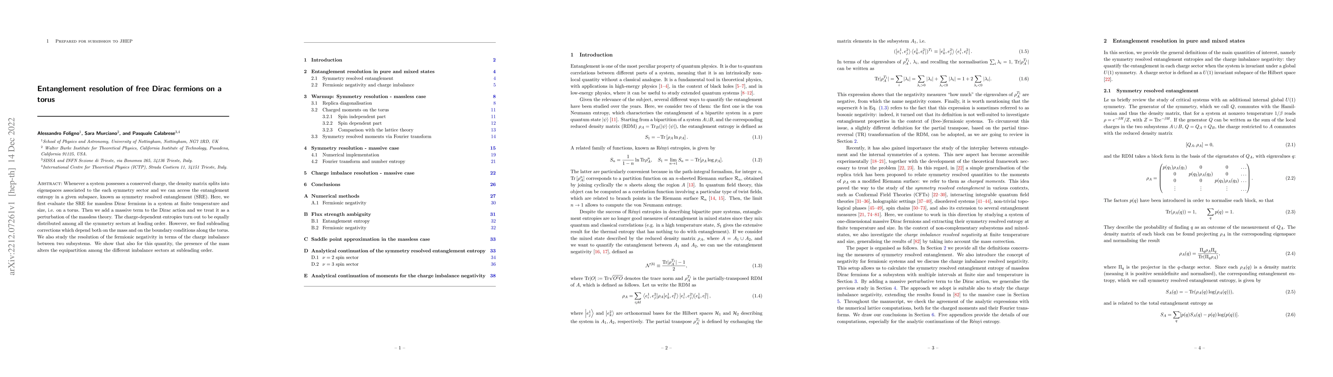 Thumbnail for Entanglement resolution of free Dirac fermions on a torus