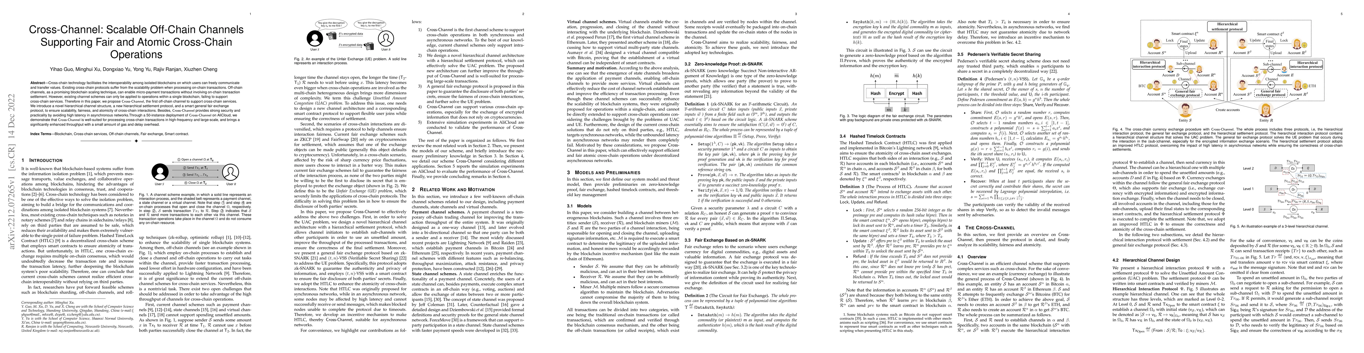 Thumbnail for Cross-Channel: Scalable Off-Chain Channels Supporting Fair and Atomic
  Cross-Chain Operations