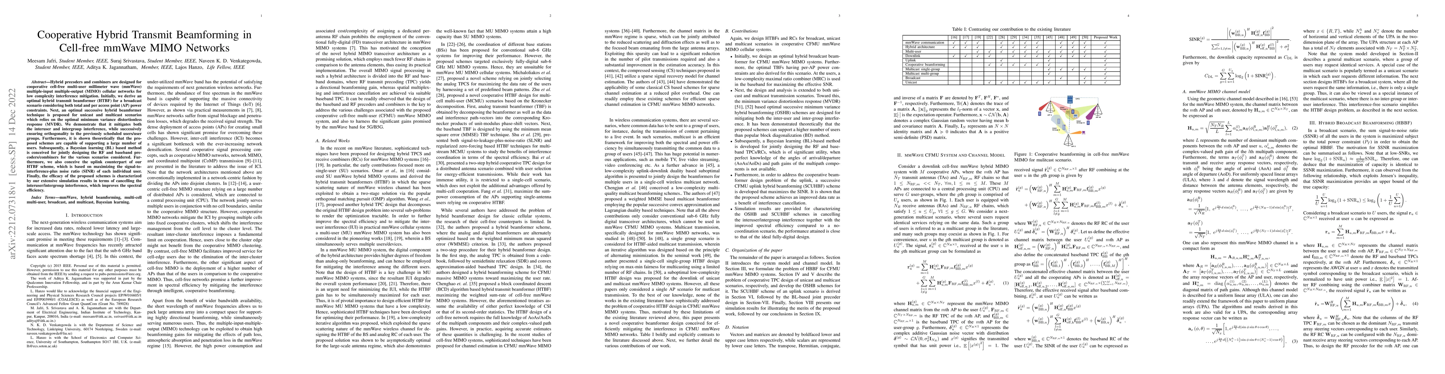Thumbnail for Cooperative Hybrid Transmit Beamforming in Cell-free mmWave MIMO
  Networks