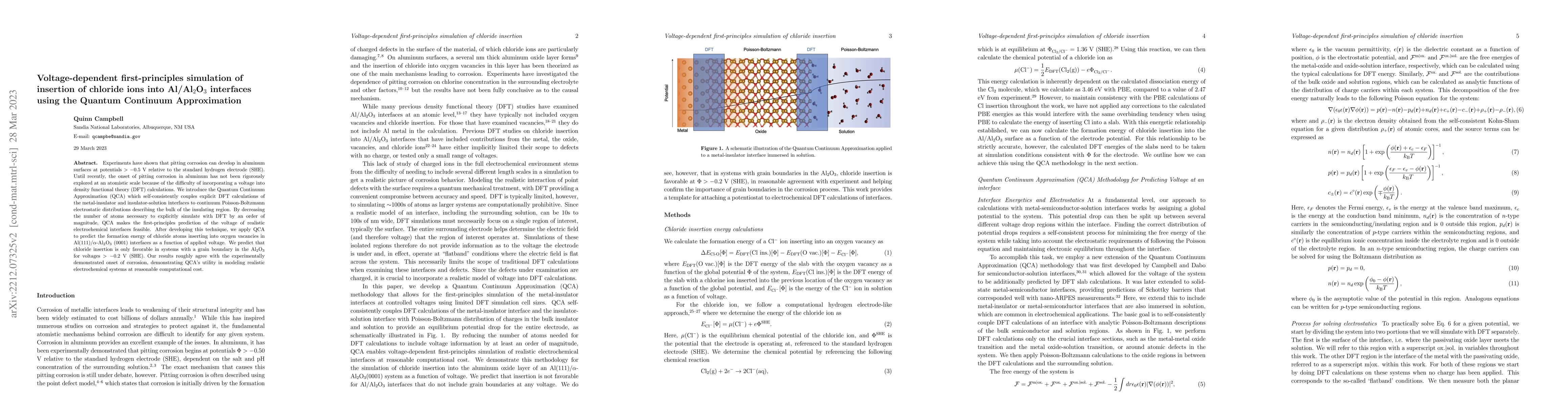 Thumbnail for Voltage-dependent first-principles simulation of insertion of chloride
  ions into Al/Al$_2$O$_3$ interfaces using the Quantum Continuum Approximation