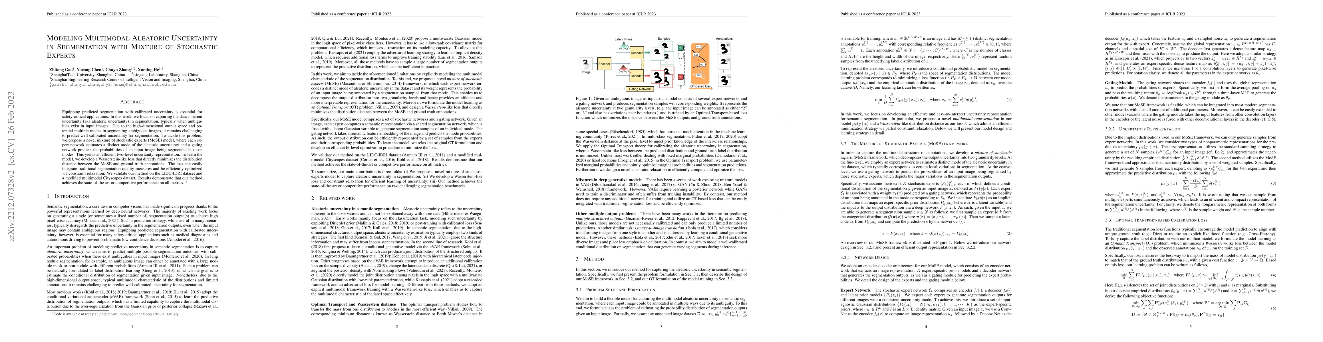 Thumbnail for Modeling Multimodal Aleatoric Uncertainty in Segmentation with Mixture
  of Stochastic Experts