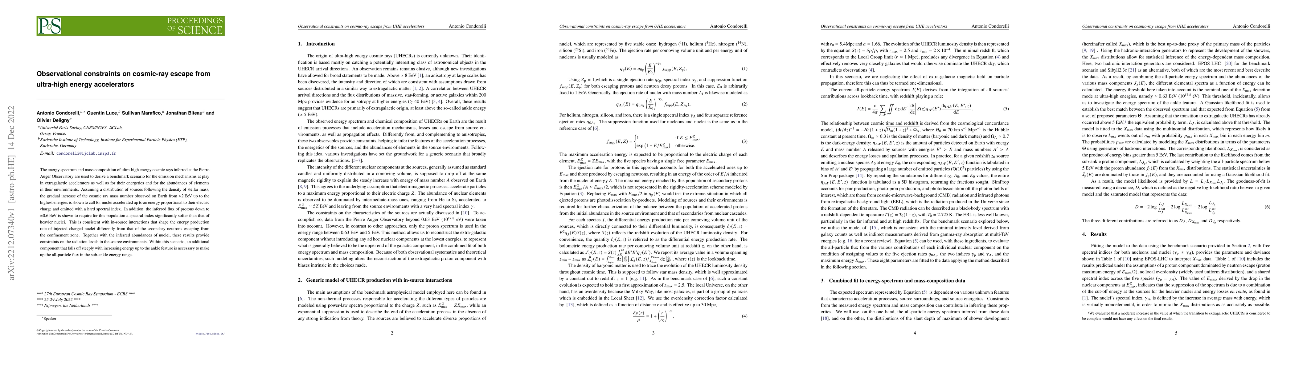 Thumbnail for Observational constraints on cosmic-ray escape from ultra-high energy
  accelerators