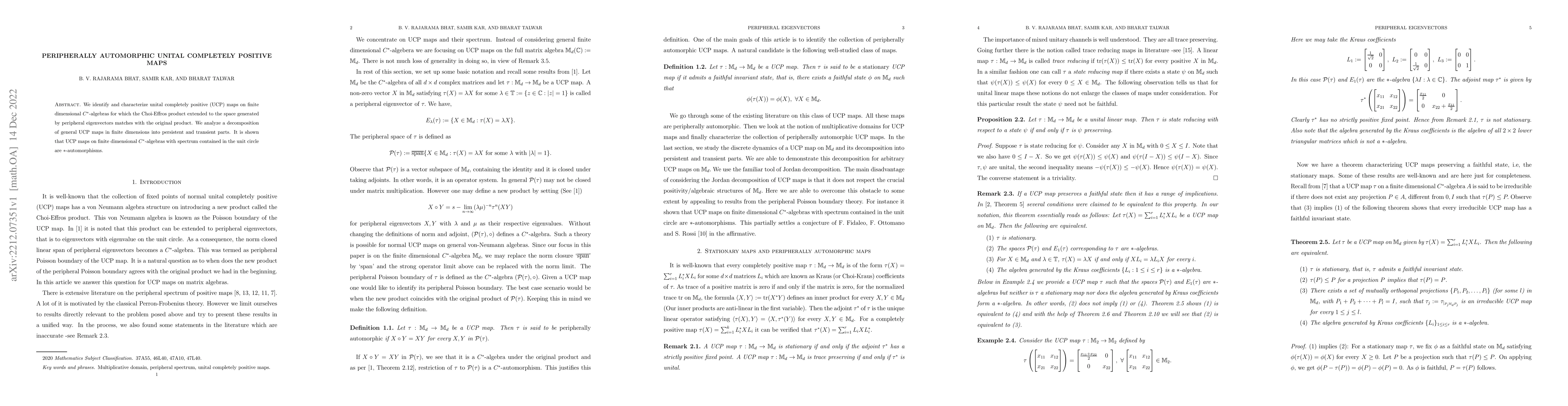 Thumbnail for Peripherally automorphic unital completely positive maps