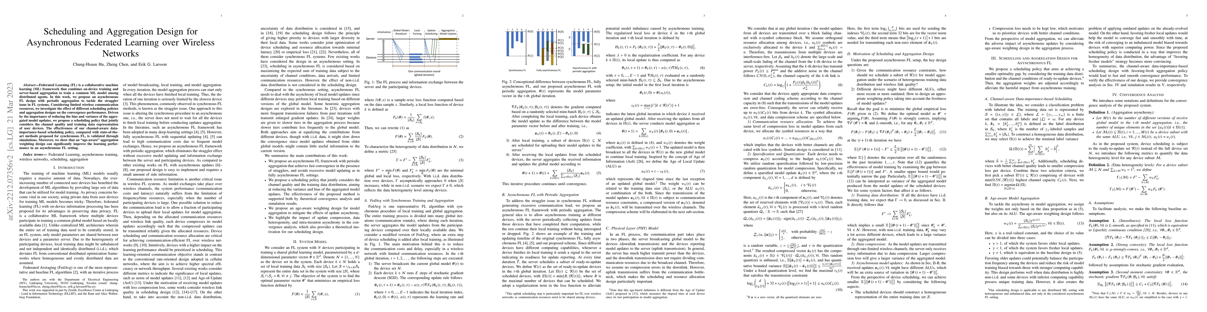 Thumbnail for Scheduling and Aggregation Design for Asynchronous Federated Learning
  over Wireless Networks