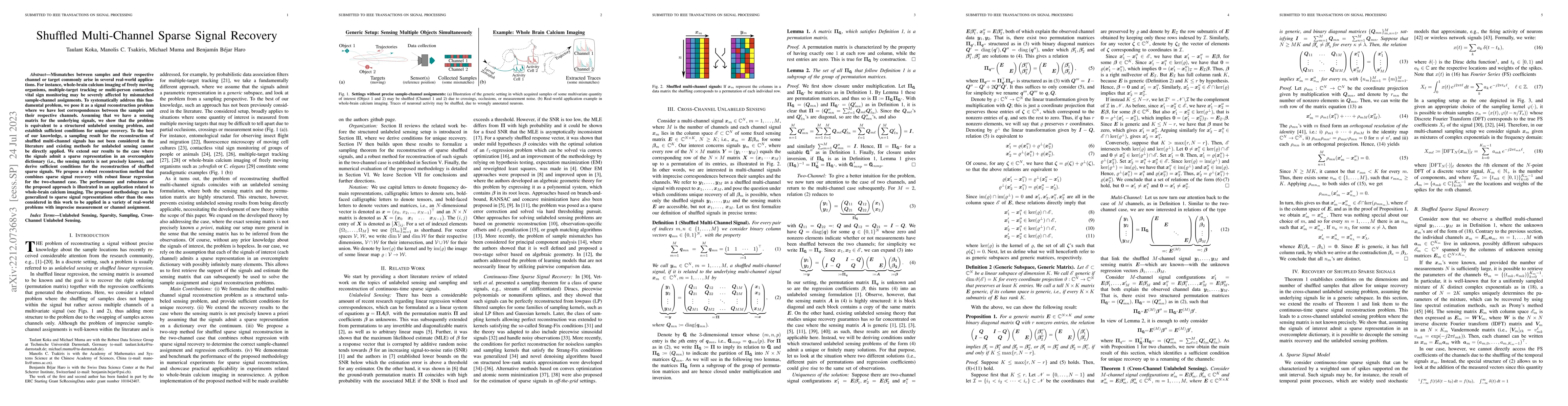 Thumbnail for Shuffled Multi-Channel Sparse Signal Recovery