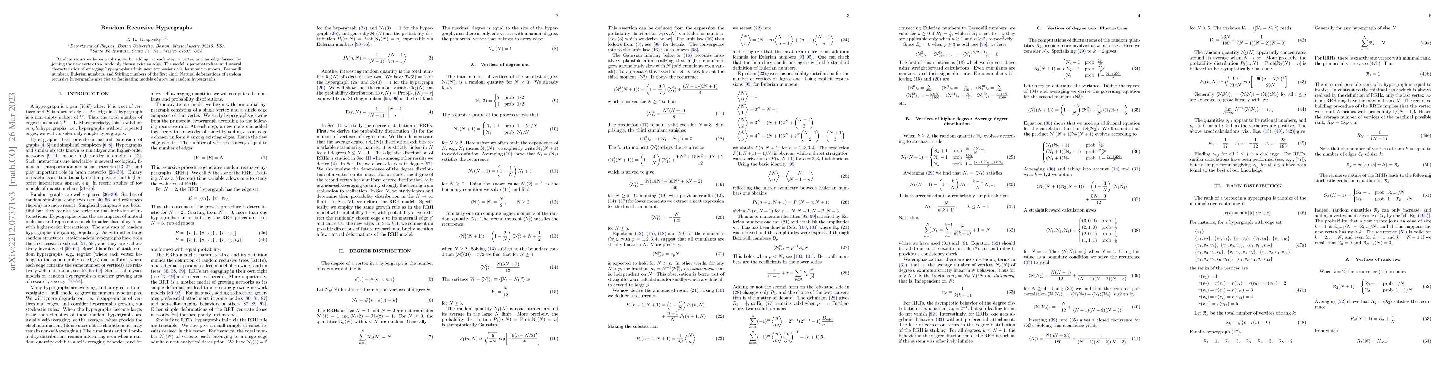 Thumbnail for Random Recursive Hypergraphs