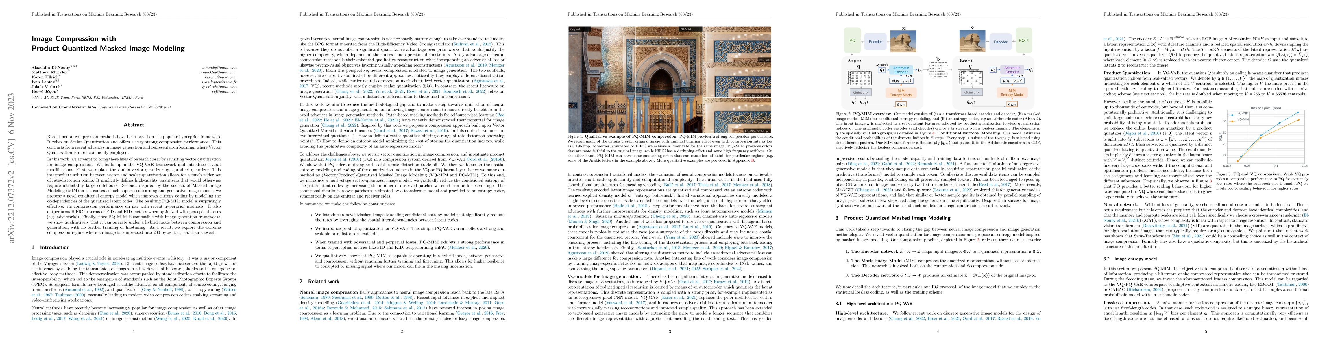 Thumbnail for Image Compression with Product Quantized Masked Image Modeling