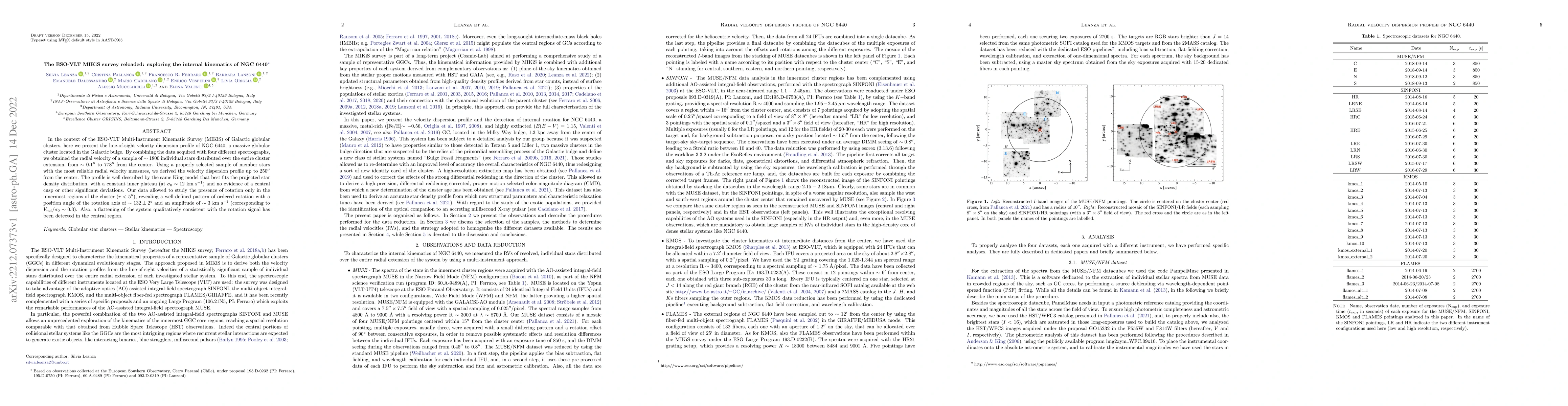 Thumbnail for The ESO-VLT MIKiS survey reloaded: exploring the internal kinematics of
  NGC 6440
