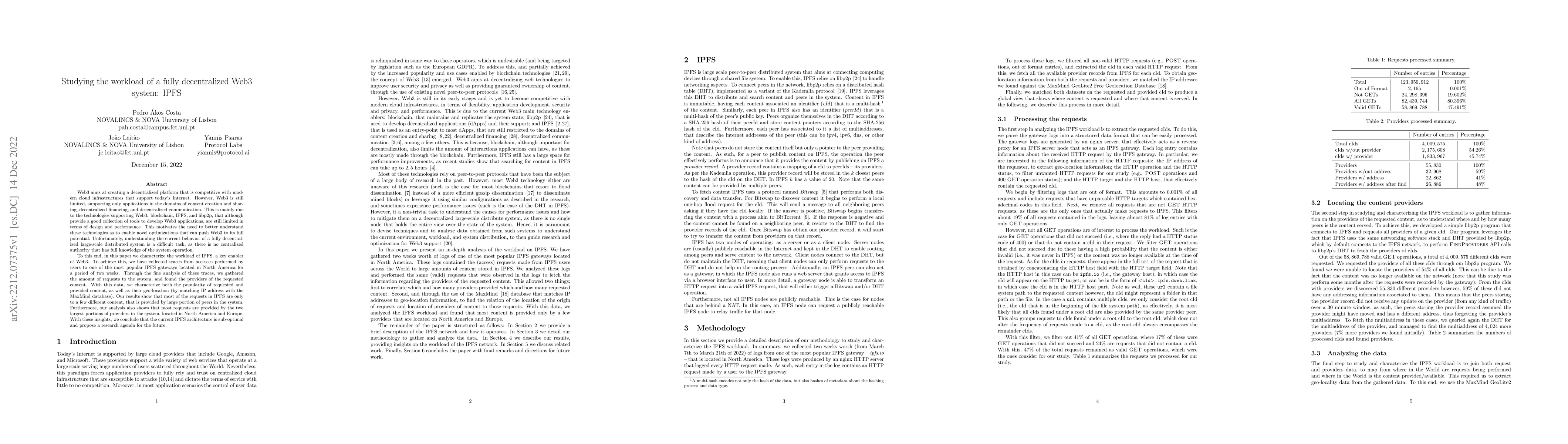 Thumbnail for Studying the workload of a fully decentralized Web3 system: IPFS