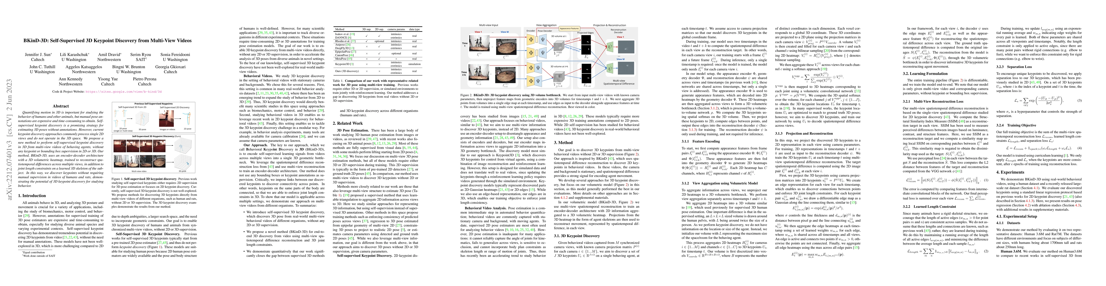 Thumbnail for BKinD-3D: Self-Supervised 3D Keypoint Discovery from Multi-View Videos