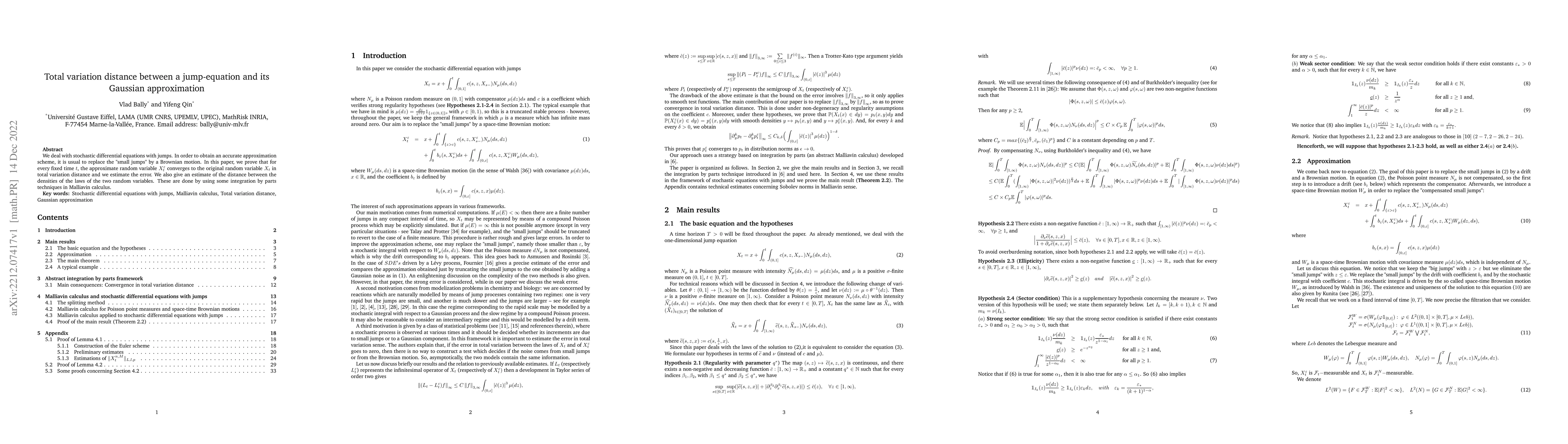 Thumbnail for Total variation distance between a jump-equation and its Gaussian
  approximation