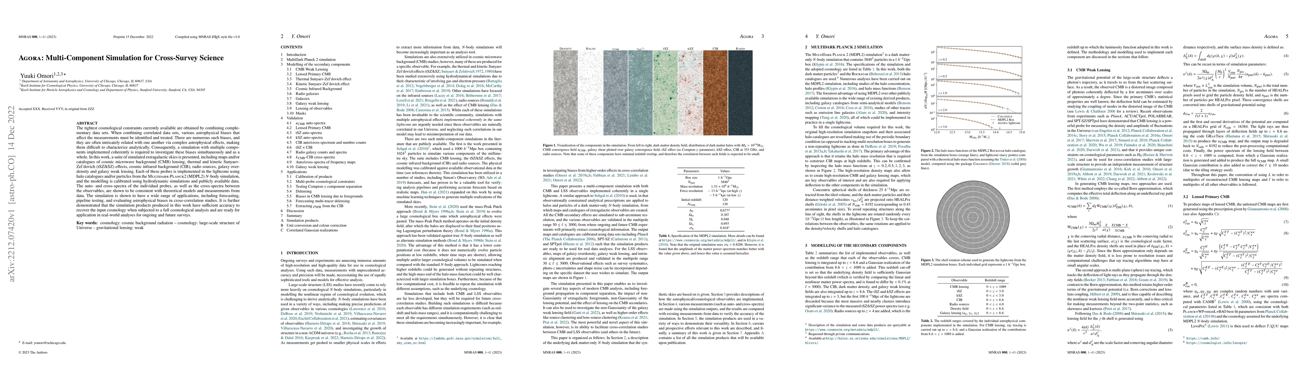 Thumbnail for Agora: Multi-Component Simulation for Cross-Survey Science