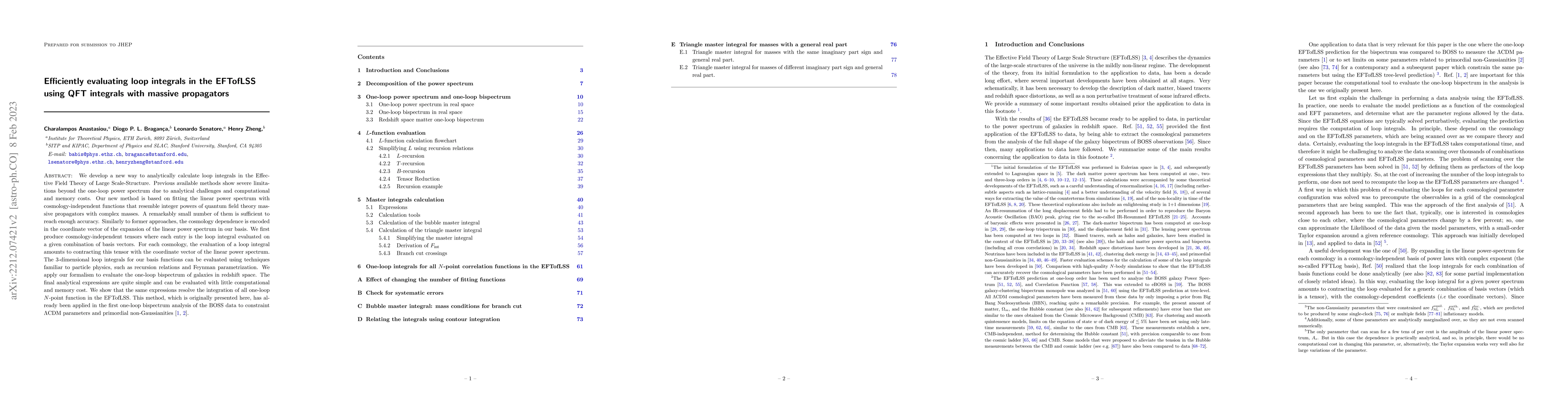 Thumbnail for Efficiently evaluating loop integrals in the EFTofLSS using QFT
  integrals with massive propagators