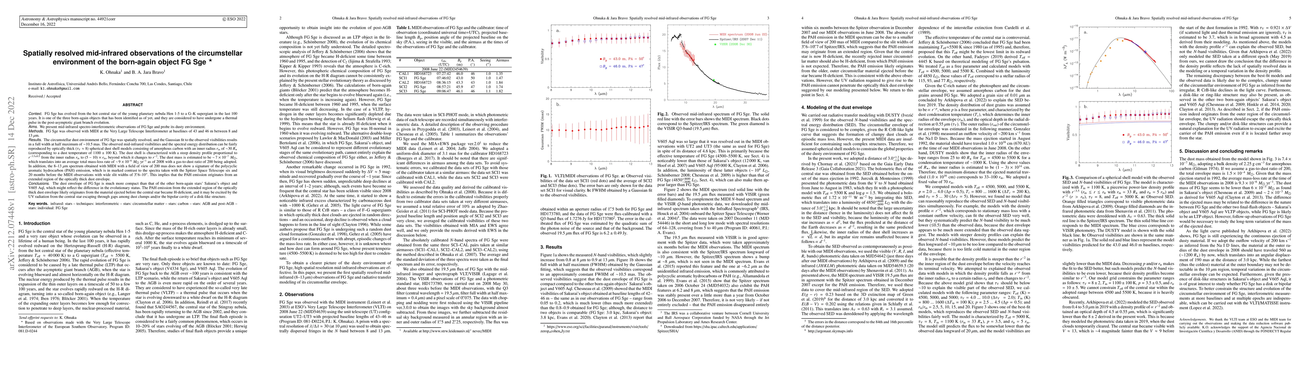 Thumbnail for Spatially resolved mid-infrared observations of the circumstellar
  environment of the born-again object FG Sge