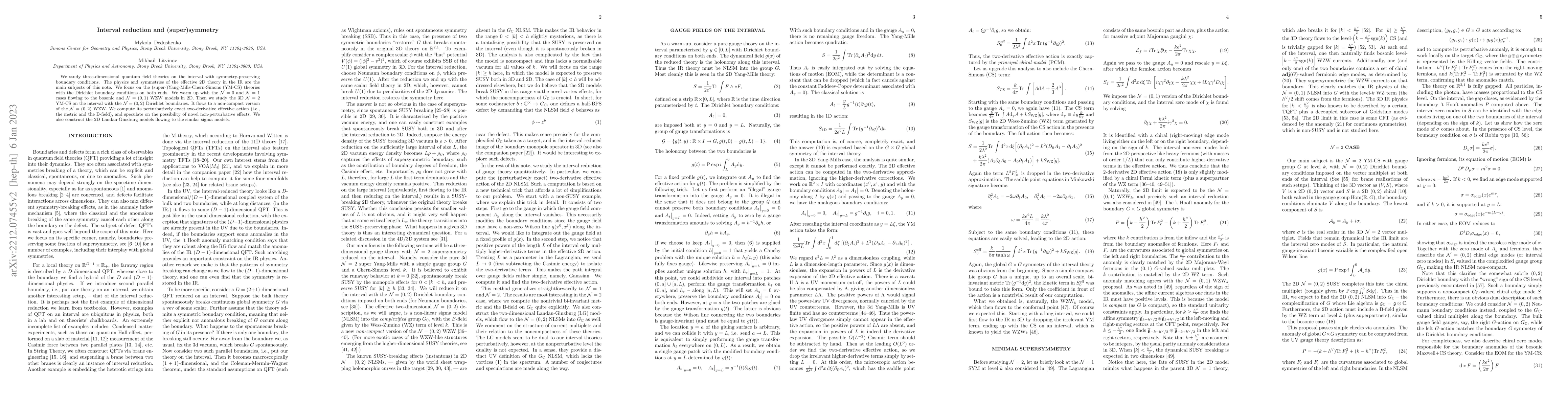 Thumbnail for Interval reduction and (super)symmetry
