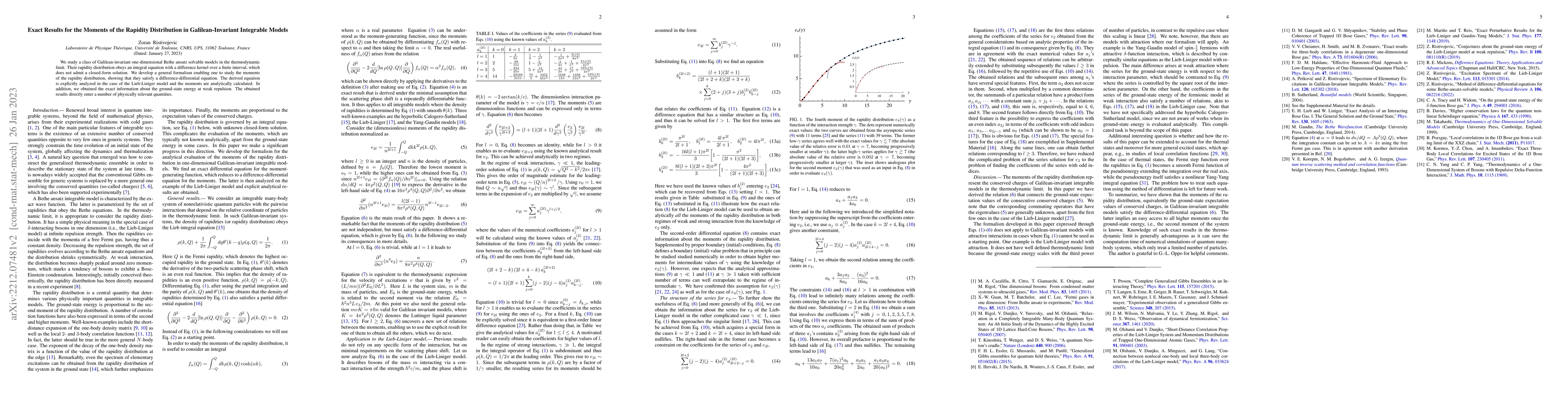 Thumbnail for Exact Results for the Moments of the Rapidity Distribution in
  Galilean-Invariant Integrable Models