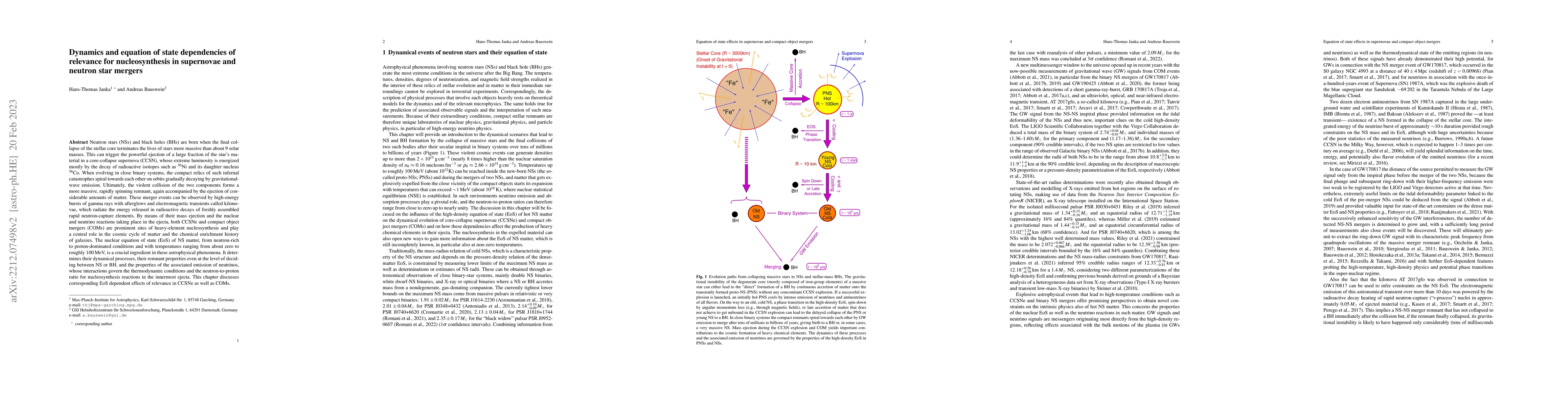 Thumbnail for Dynamics and Equation of State Dependencies of Relevance for
  Nucleosynthesis in Supernovae and Neutron Star Mergers