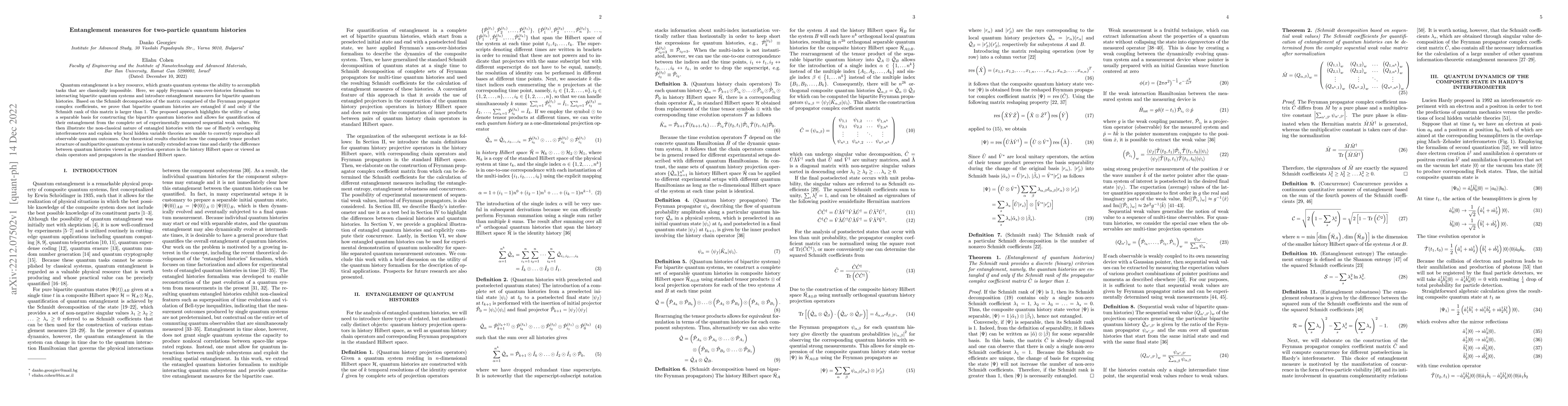 Thumbnail for Entanglement measures for two-particle quantum histories
